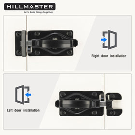 Hillmaster latch with two mounting ports for inside or outside installation.