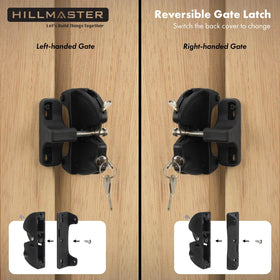 HILLMASTER durable rustproof gate latch suitable for metal, wood, vinyl gates.