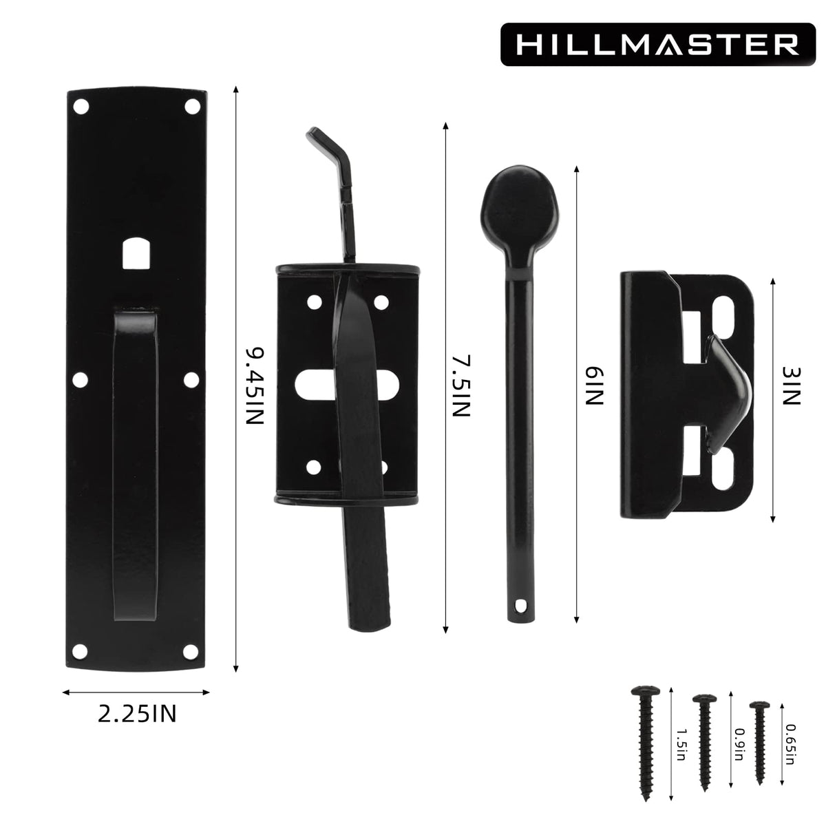 Hillmaster easy-install hardware kit supports left or right-handed gates.