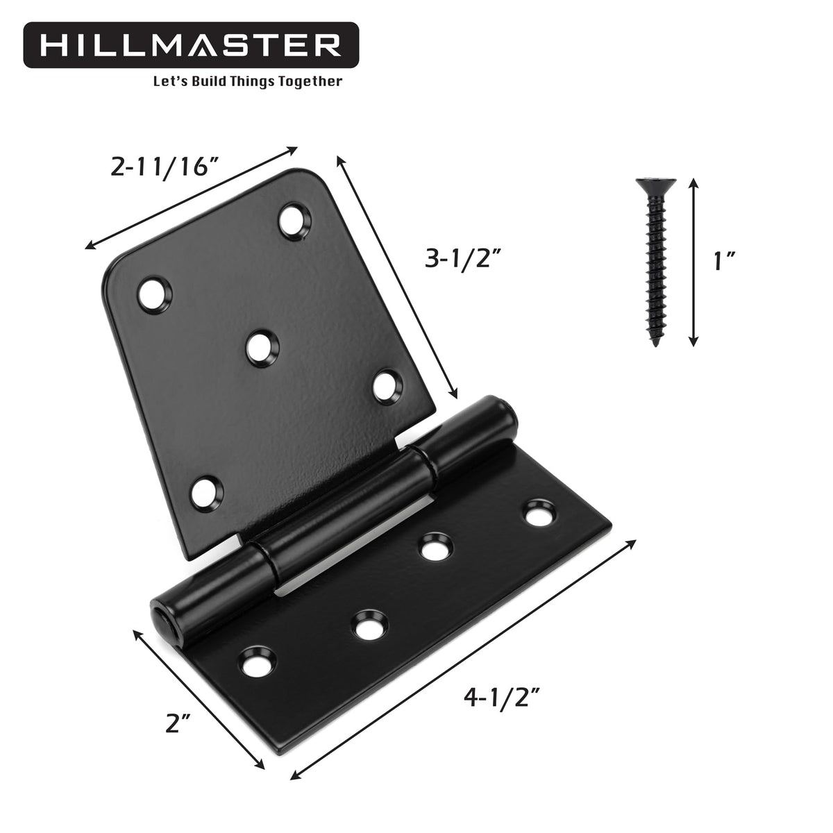 Hillmaster hinges showing 180-degree rotation for versatile installation