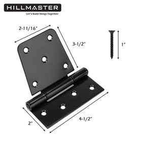 Hillmaster hinges showing 180-degree rotation for versatile installation