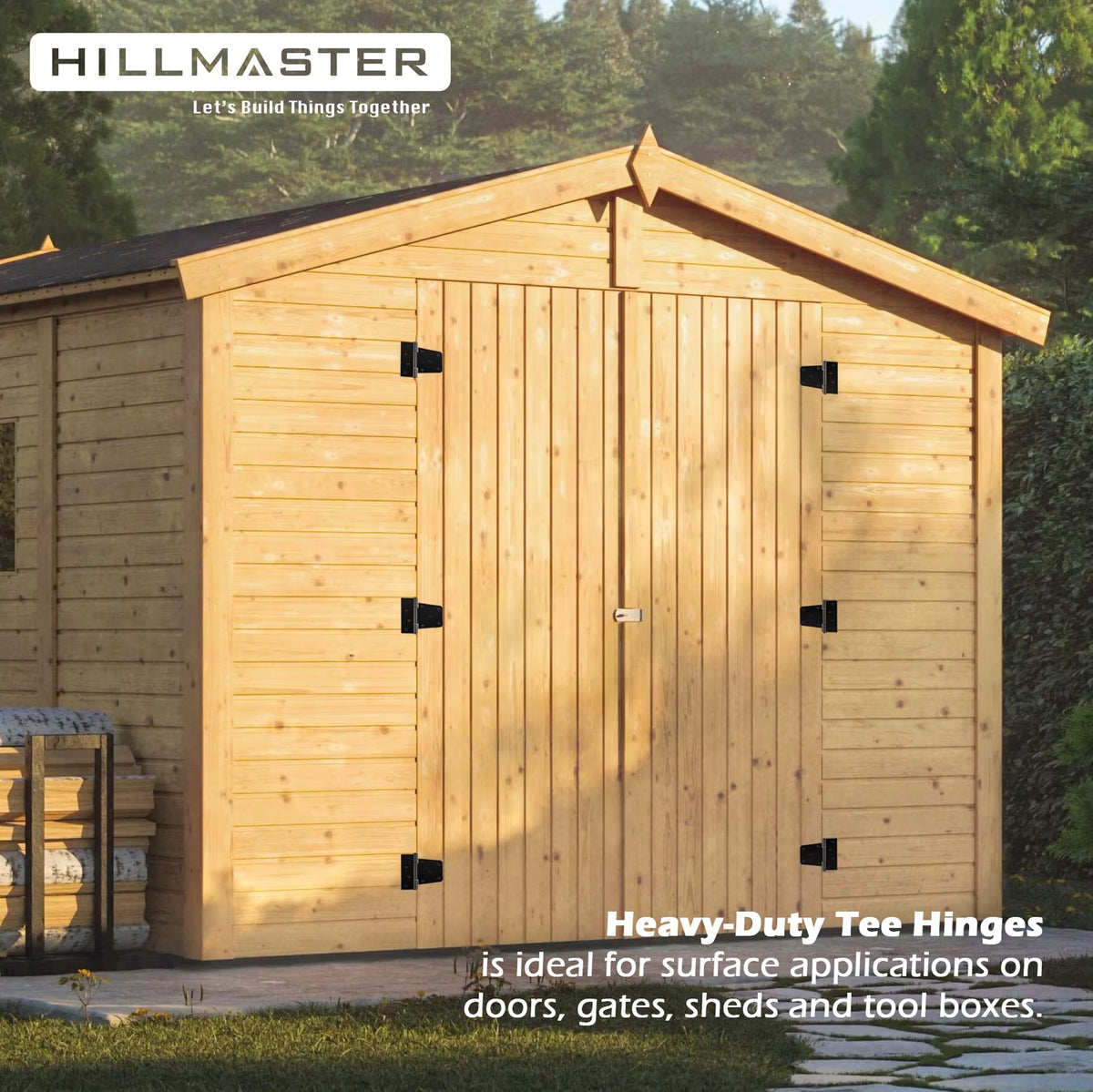Hillmaster gate hinges suitable for barns, sheds, fences, and doors