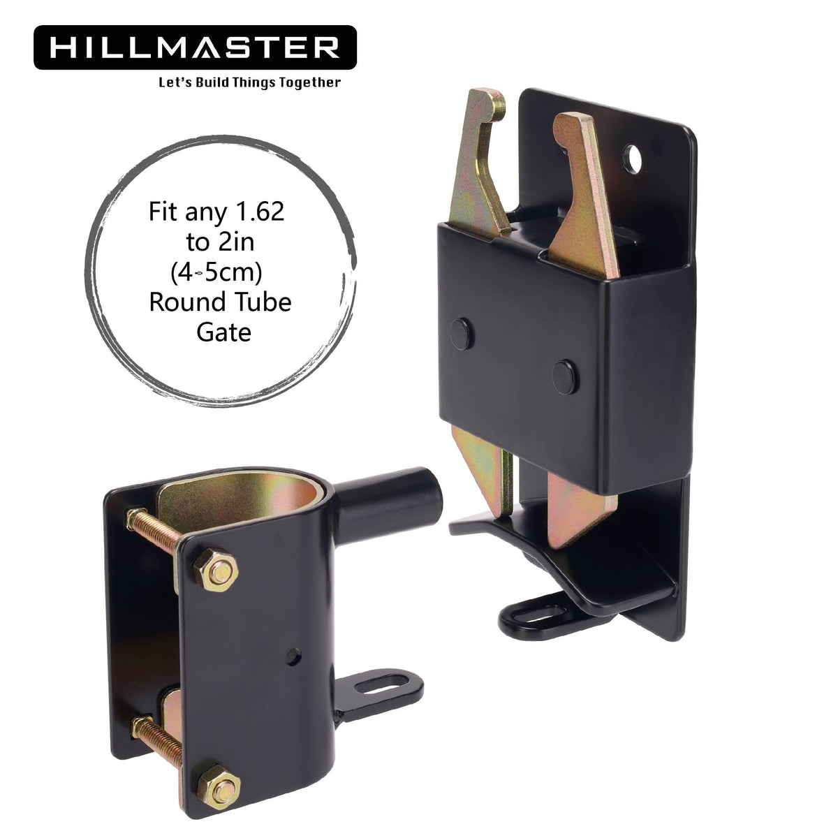 Hillmaster close-up on hinge highlights durable corrosion-resistant hardware.