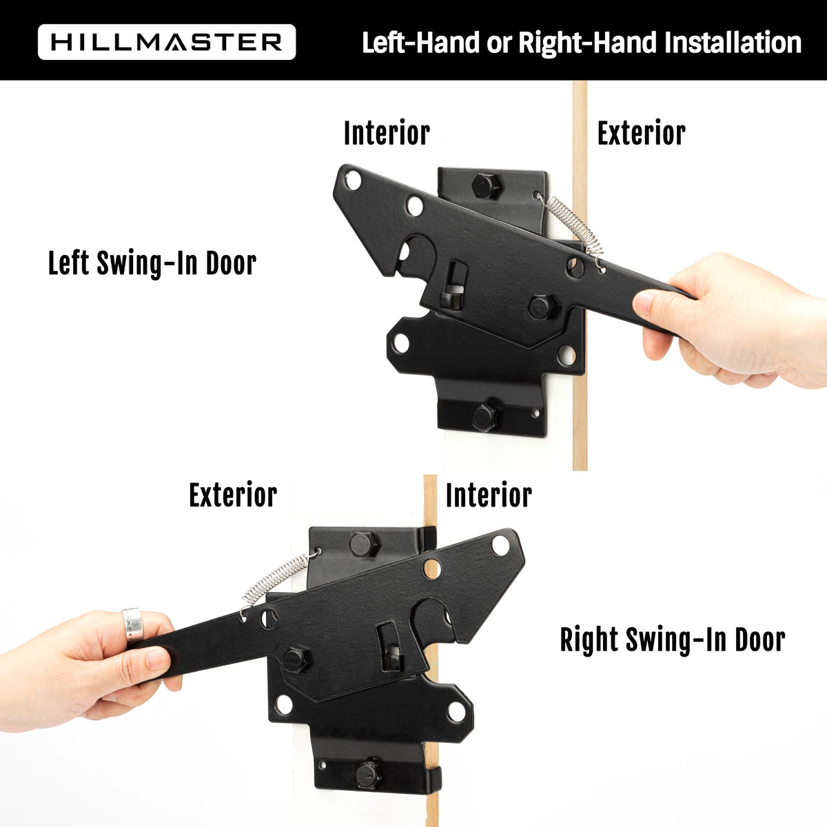 Hillmaster padlock-ready latch design for added security.