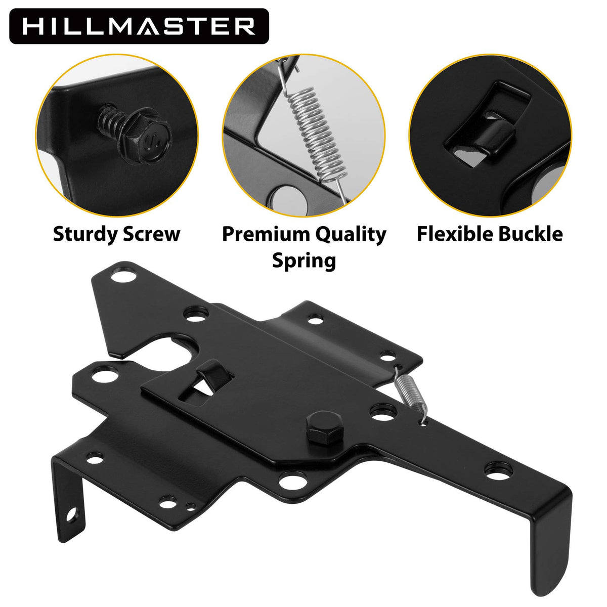 Hillmaster post-mount gate latch demonstrates left and right hand compatibility.