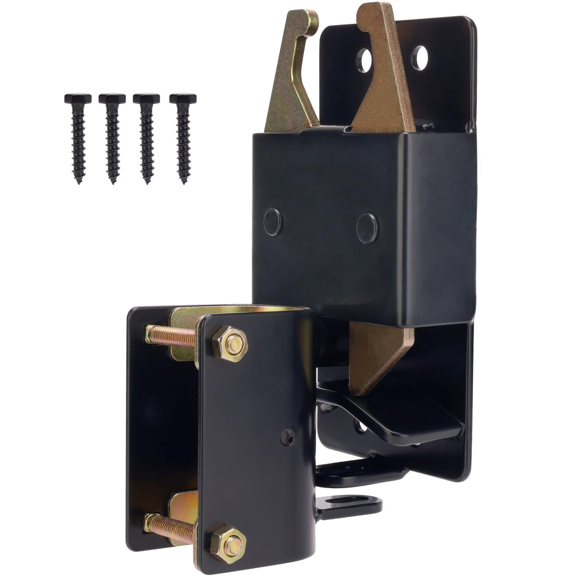 Hillmaster heavy duty 2-way gate latch side view for secure farm gates.