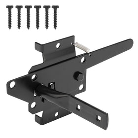 Hillmaster heavy-duty gate latch body with black finish for wooden fences.