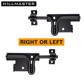 HILLMASTER heavy-duty latch with padlock-ready hole invites added security.