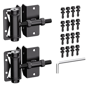 Hillmaster heavy-duty self-closing gate hinges pair for reliable swing on metal, wood, or vinyl gates.