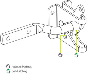 Hillmaster mounting screws included simplify DIY gate setup.