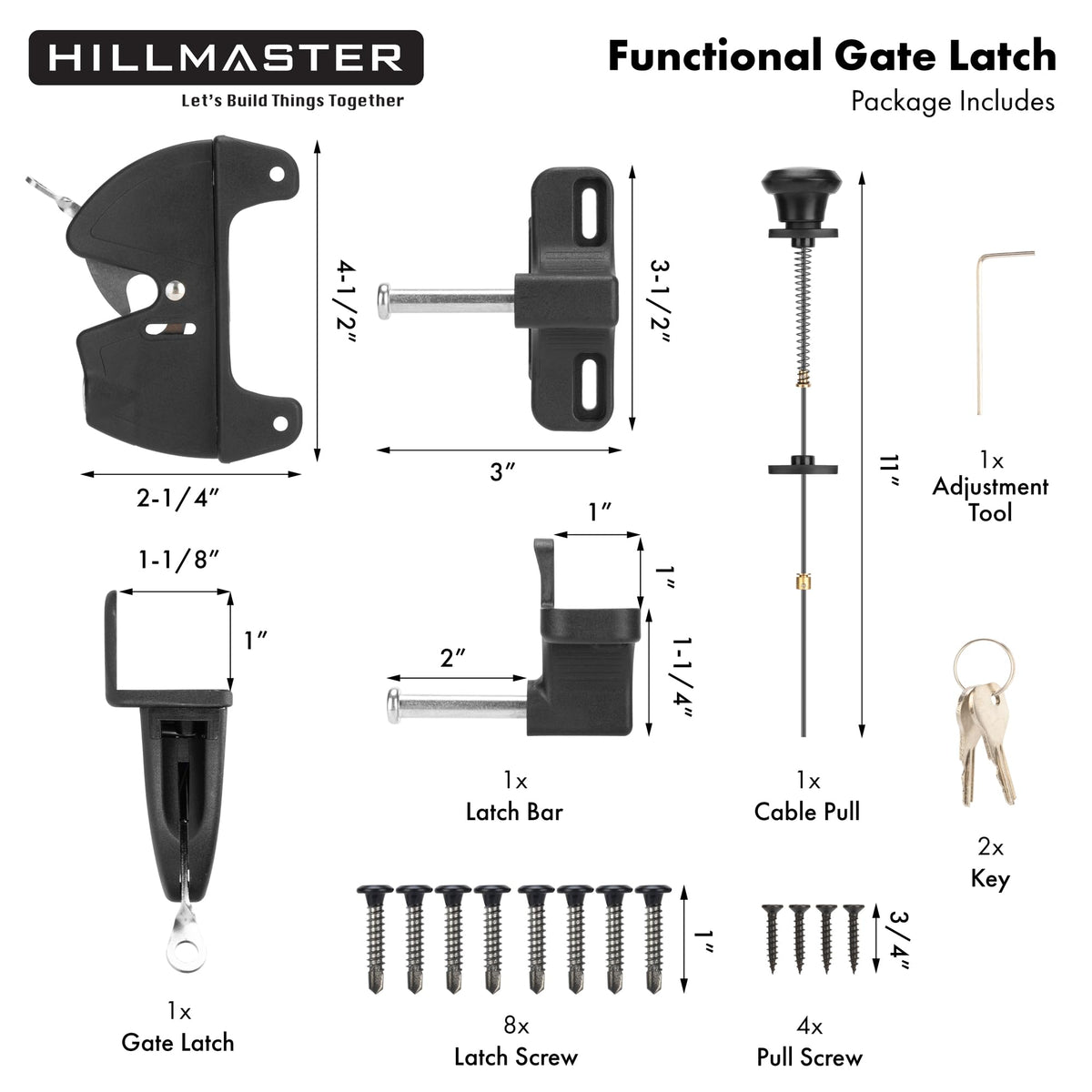 Hillmaster installation hardware included, keys visible for immediate use.