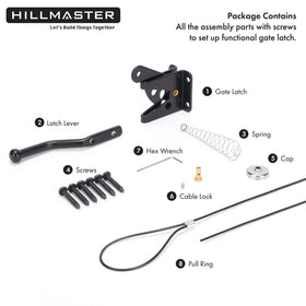 Hillmaster installation instruction and hardware included for DIY setup.