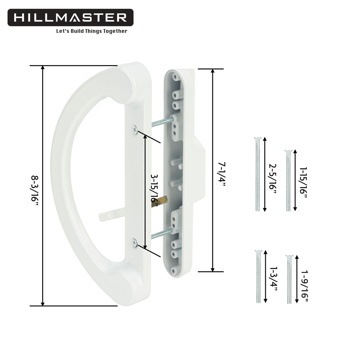 Hillmaster interior handle with thumb latch for easy operation.