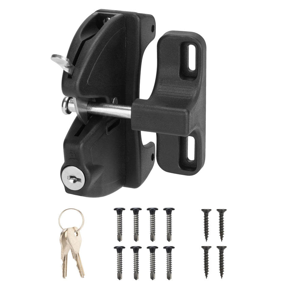 HILLMASTER key lockable gate latch with dual-sided opening for outdoor gates.