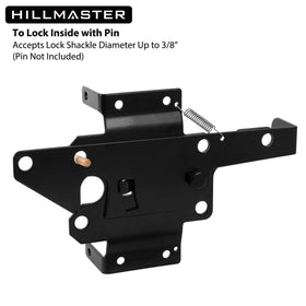 Hillmaster padlock-ready gate latch with shackle-ready security option.