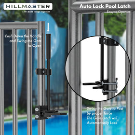 Hillmaster pool latch installation kit included with instructions