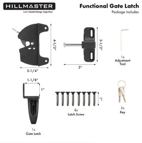 HILLMASTER reversible design enables use on left or right hinged gates.