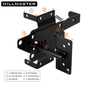Hillmaster pool-safe gate latch ensuring controlled access near water.