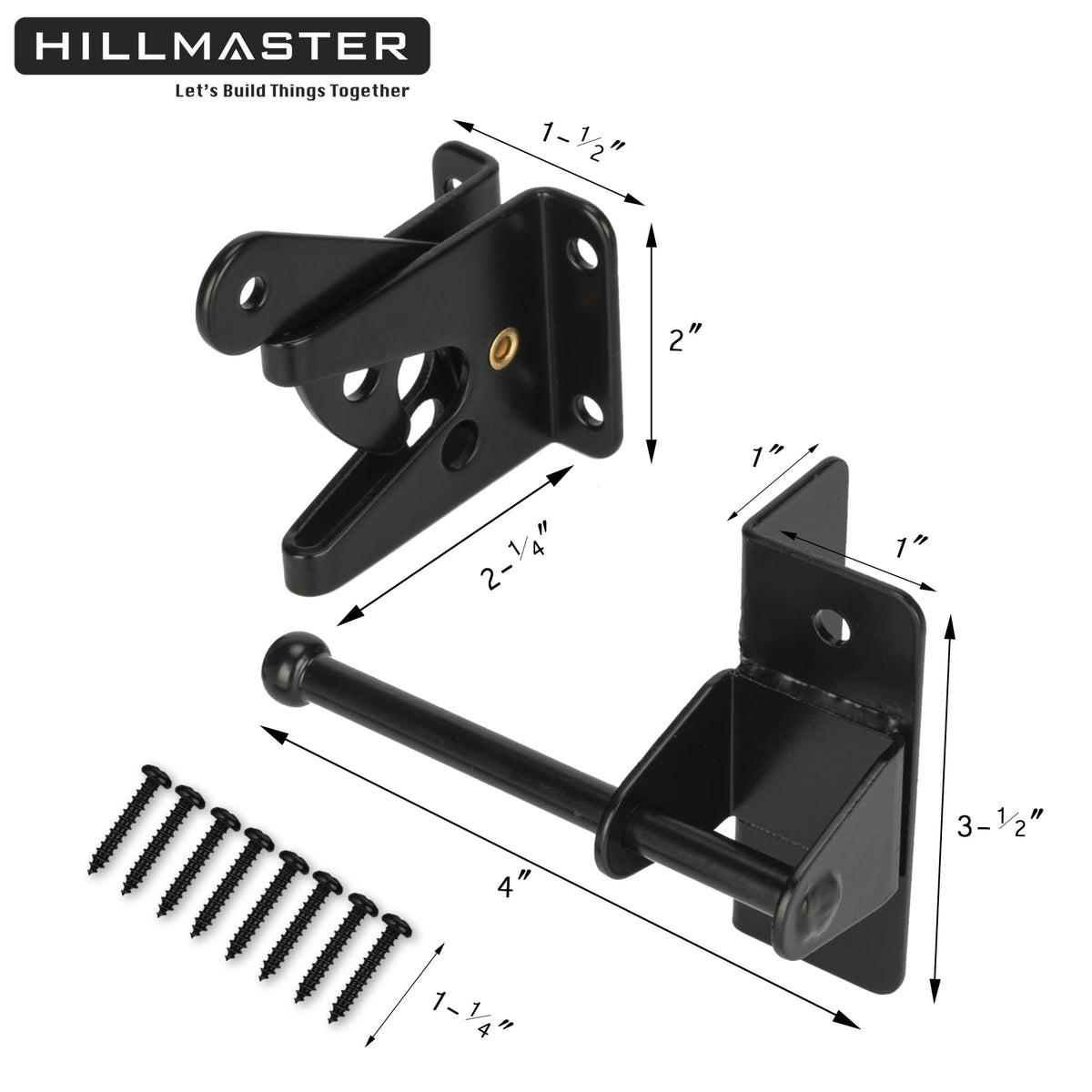 Hillmaster latch with bar on deck gate for privacy