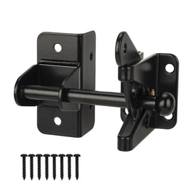 Hillmaster self-locking gate latch on wooden gate for pool area safety