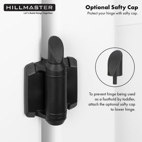 Hillmaster self-lubricating nylon and stainless steel hinge resists rust