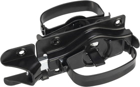 Hillmaster swing door latch in black finish for durable exterior gate security.