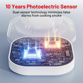 Hilmon smoke alarm test button enables easy weekly self-checks.