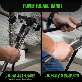 Hilmor mandrel 1/4 inch guides tubing for clean, controlled bends.