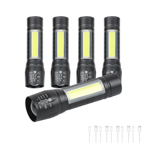 Hilngav 5-pack mini pocket LED flashlight front-view for convenient bulk gifting