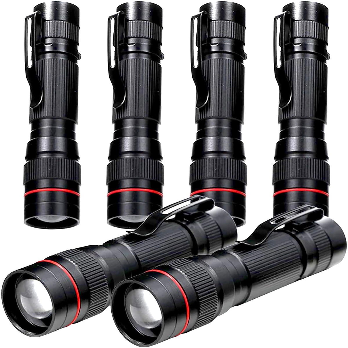 Hilngav six-pack mini LED flashlight, compact and ready for group camping or emergencies.