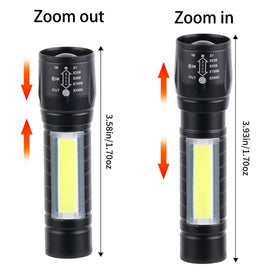 Hilngav USB-C rechargeable flashlight side-illuminator for versatile on-the-go lighting