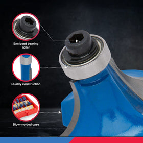 Hiltex 10100 groove and dovetail bits for decorative joinery.