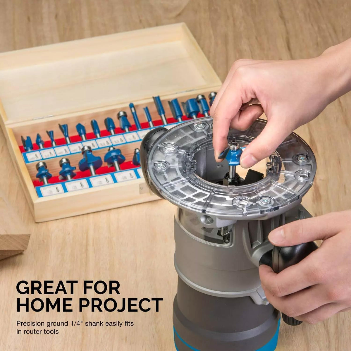 Hiltex 10108 dovetail and round-nose bits for precise joinery.
