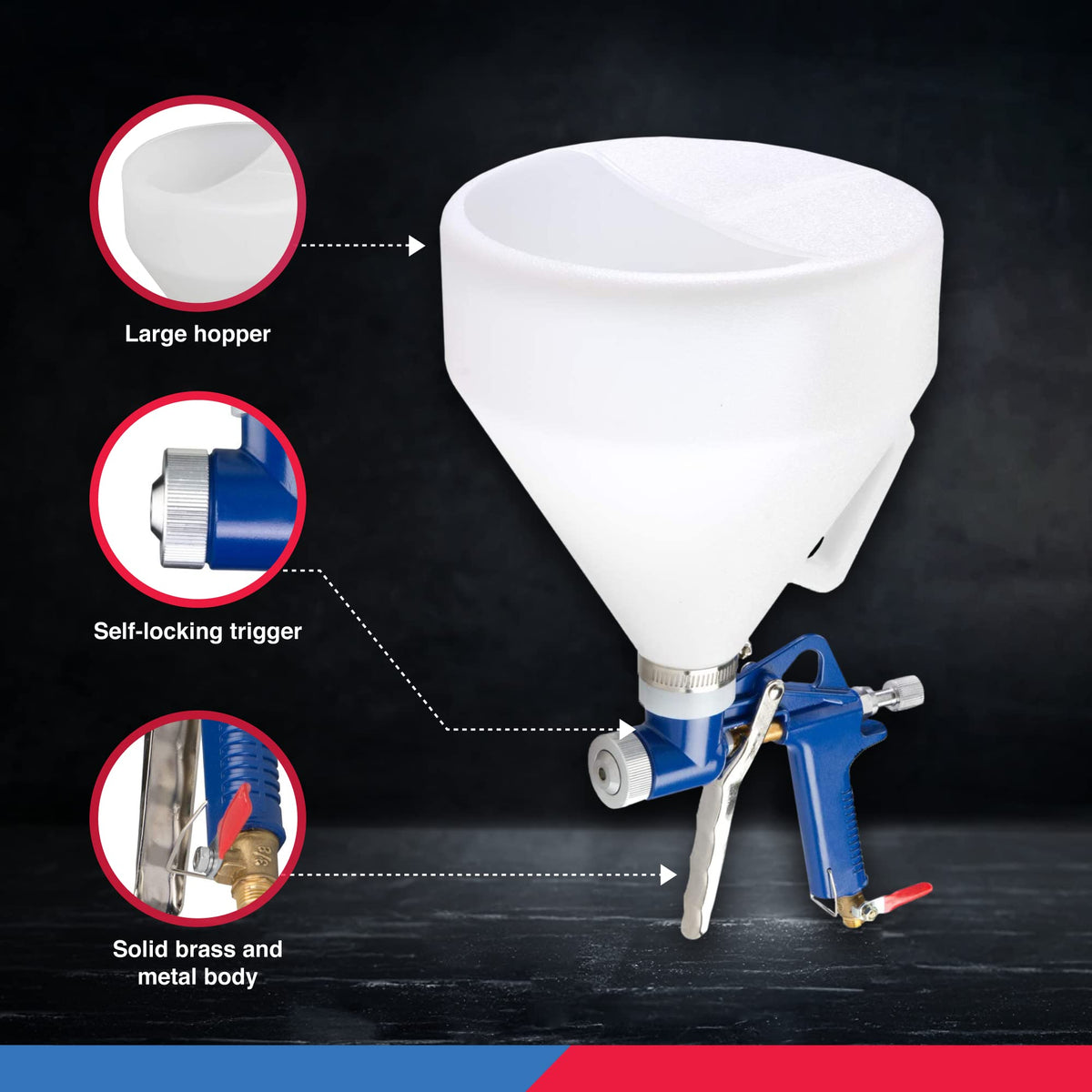 Hiltex 31229 texture sprayer handles thick textures for knockdown or popcorn ceilings.