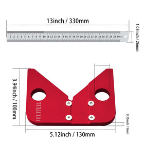 HILTTEIL circle center finder shows 45/90 degree lines for accurate layout.