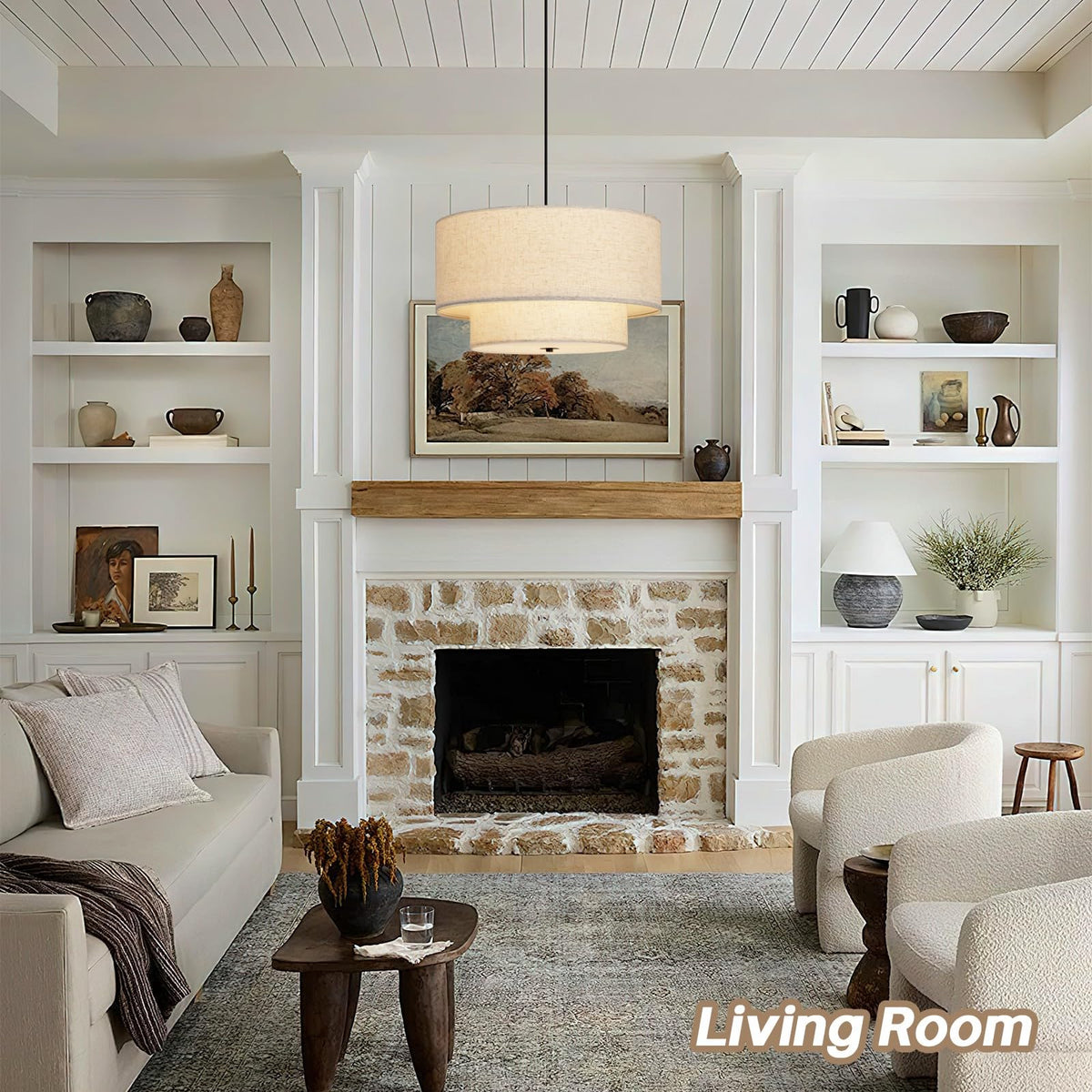 HILUXIA 18-inch double drum pendant – easy install with included hardware.