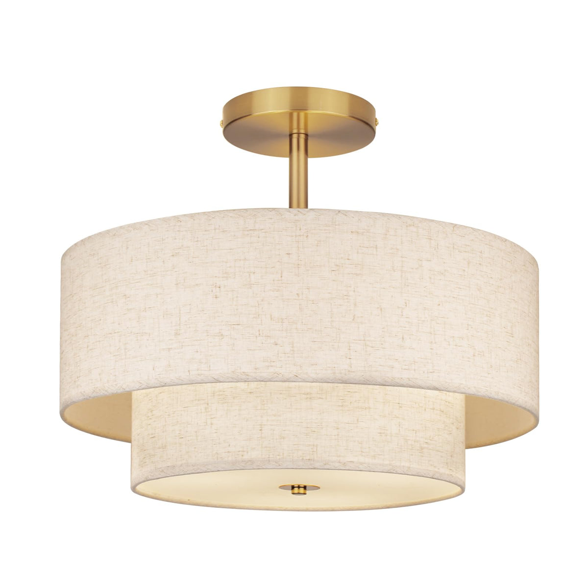 Hiluxia 18-inch dual drum ceiling light for balanced living room illumination.