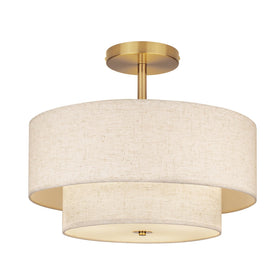 Hiluxia 18-inch dual drum ceiling light for balanced living room illumination.