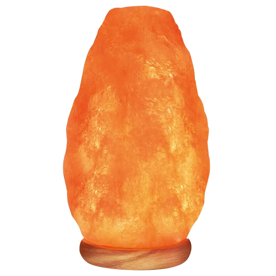 Himalayan Glow natural pink salt lamp with warm ambient glow.