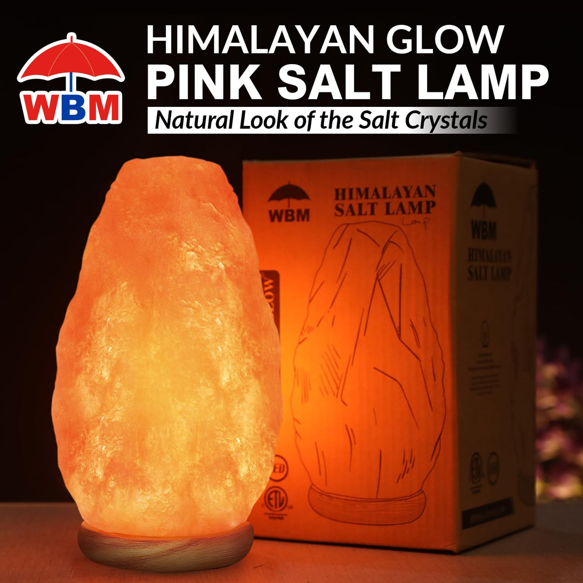 Himalayan Glow WBM natural pink crystal salt lamp adds warm glow to any room