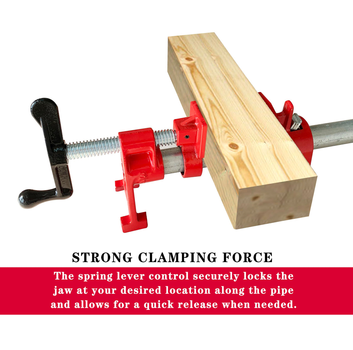 HimaPro 3/4 inch threaded pipe clamps detail demonstrates precise pipe fit.