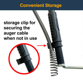 HimaPro multi-purpose tool clears clogs in toilets, sinks, showers, and bathtubs.