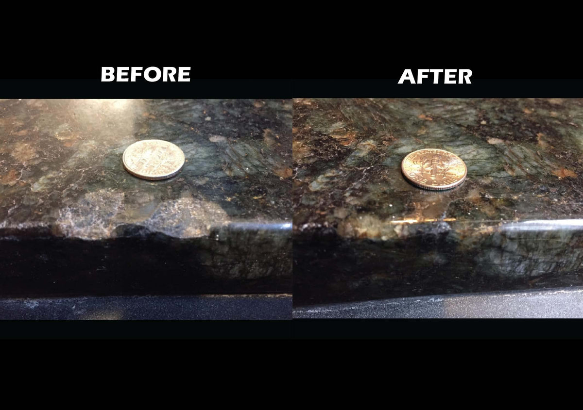 HIMG color-matching capability helps blend repairs on marble and quartz.