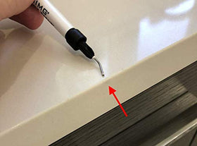 HIMG White Tones repair on marble surface for seamless blend
