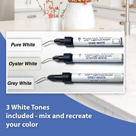 Three White Tones included for color matching countertops