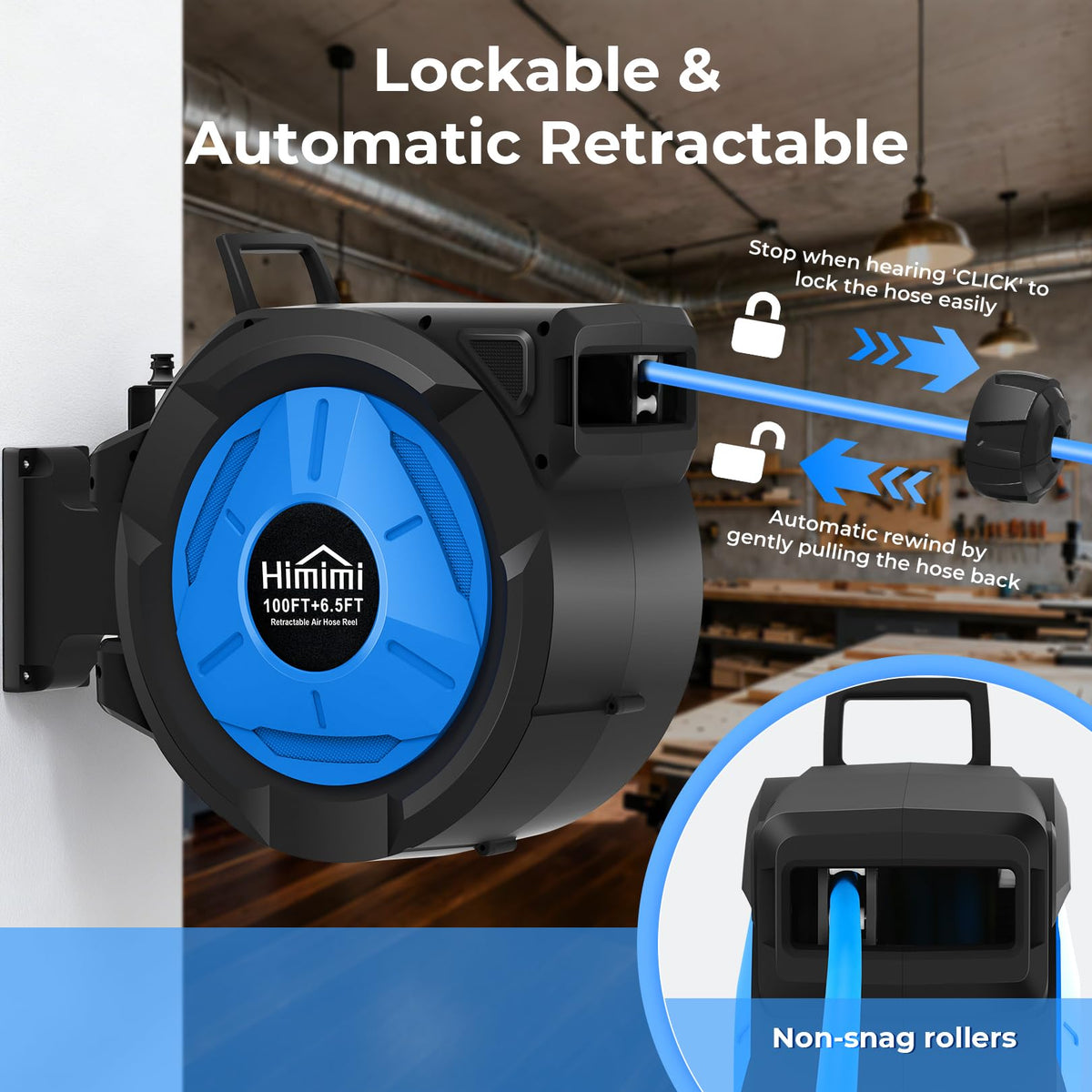 Himimi 180-degree bracket allows flexible mounting for easy reach.