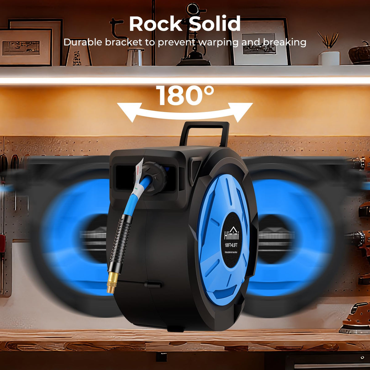 Himimi auto-lock-release keeps hose at desired length without snagging.