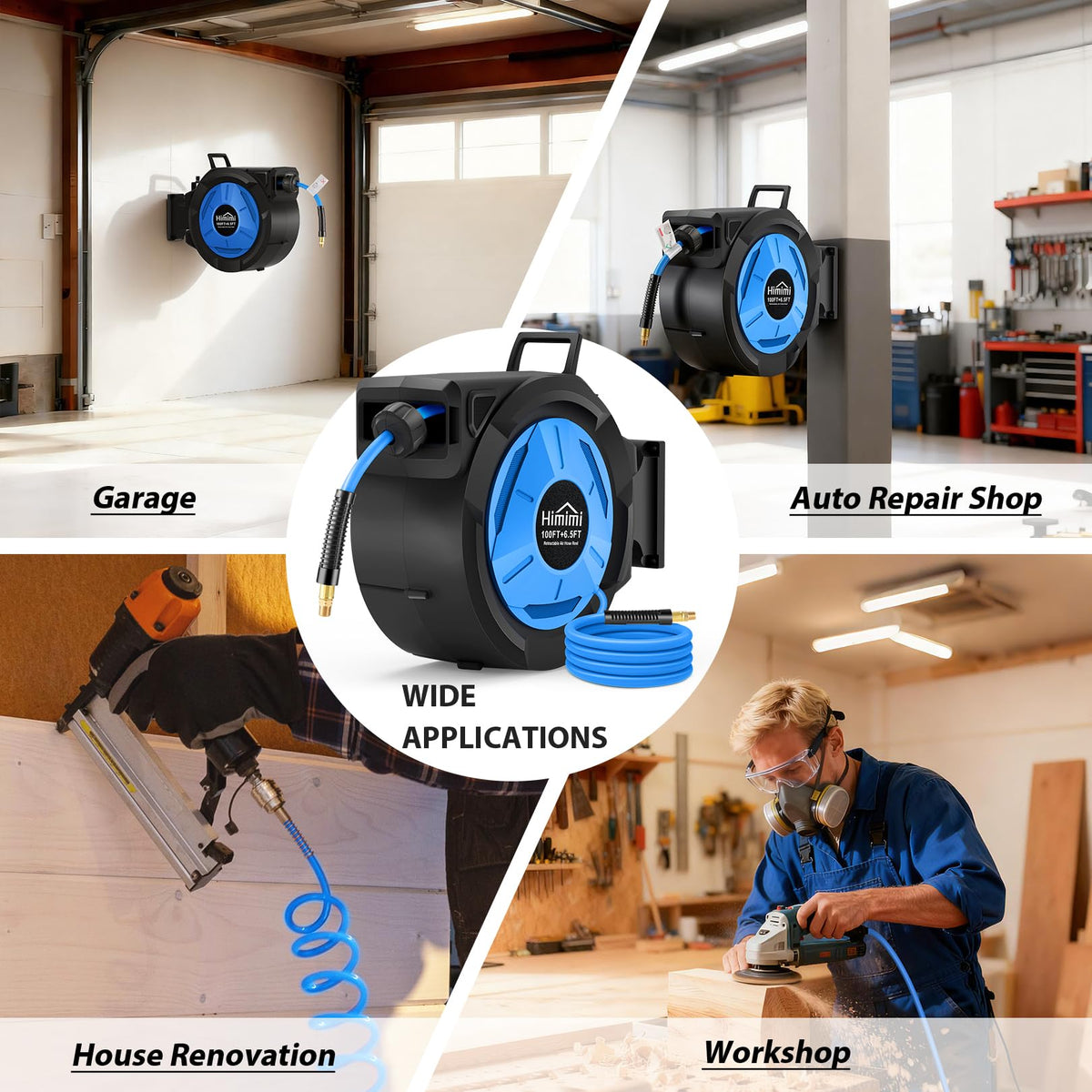 Himimi quick-connect couplers enable fast tool changes in seconds.