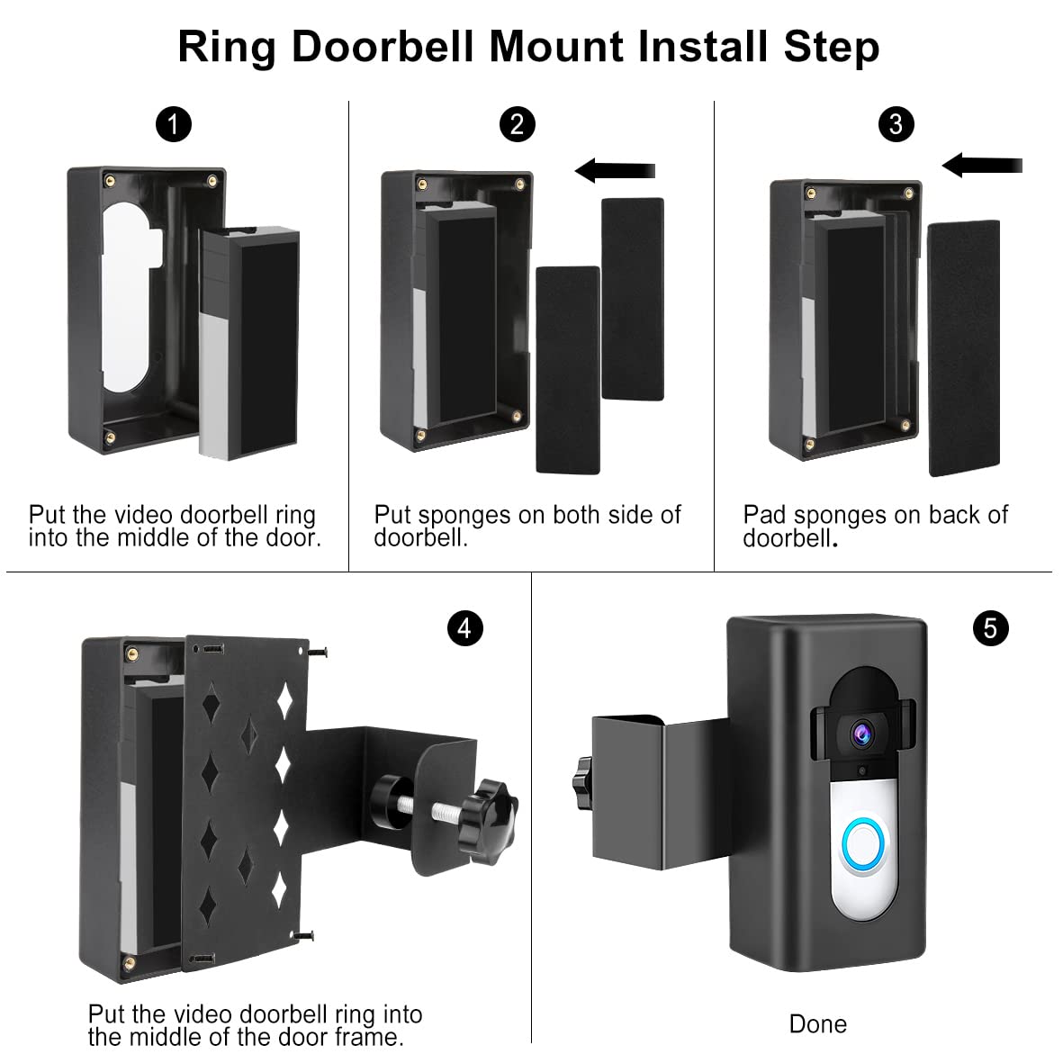 Himtop apartment-friendly mount protects doorbell in rentals