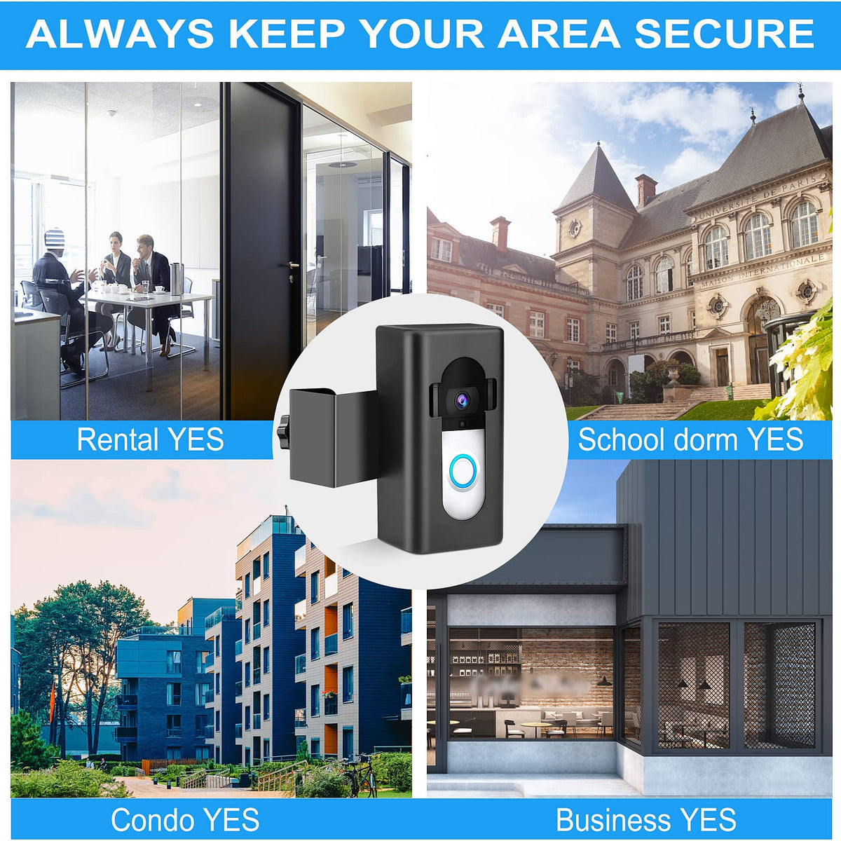 Himtop interior-install doorbell mount without drilling